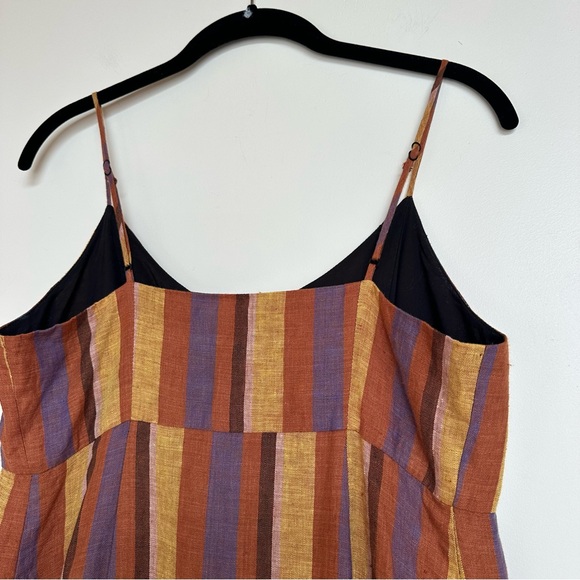 SEA New York 100% Linen Striped Midi Dress Size 4 - Picture 4 of 11